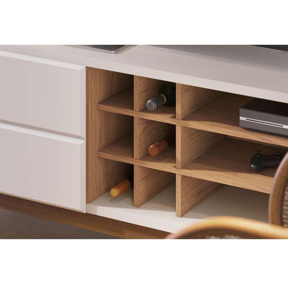 Rack Bancada Noronha 1.8 Off White Matte Freijó - Colibri - 6