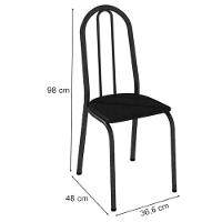 Cadeira Para Mesa De Jantar 050 Kit 4 Peças Preta - Artefamol - 2