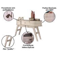 Rack Bancada Suspensa Modena Com Aparador Estoril Calacata Off White - Madetec - 3