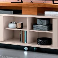 Rack Bancada Para Sala Ambiente Rivera 1.8 Off White Cinamomo - Hb Móveis - 3