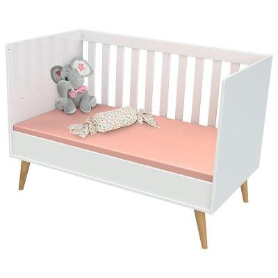 Berço Americano e Cômoda Infantil Ludmila 4 Gavetas MDF 133cm Branco Carolina Baby