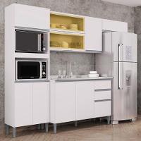 Cozinha Com Balcão De Pia Aline Branco - Poquema - 1