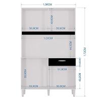 Cozinha Kit Cassia 8 Portas Branco Preto - Poquema - 2