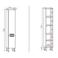 Armário Paneleiro Simples Ametista 2 Portas Freijó Gris - Kits Paraná - 3