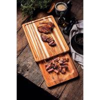 Kit Tábua Bandeja Churrasco Tramontina Em Madeira Teca Fsc Com Acabamento Em óleo Mineral - 10