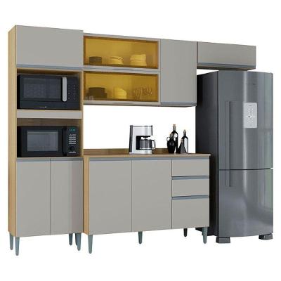 Cozinha Aline Balcão Com Tampo Damasco Off White - Poquema