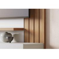 Painel Para Tv Home Suspenso Juriti 1.5 Off White Matte Freijó - Colibri - 3