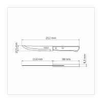 Faca Para Churrasco Tramontina Com Lâmina Em Aço Com Fio Liso E Cabo De Madeira Vermelho 5 Polegada - 2