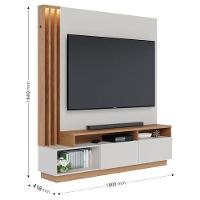 Estante Home Theater Ambiente Humaita Off White Matte Freijó - Colibri - 3