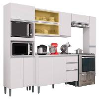 Cozinha Aline Balcão Com Tampo E Paneleiro Branco - Poquema - 1