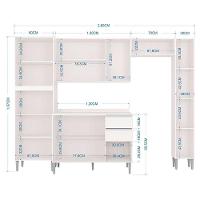 Cozinha Aline Balcão Com Tampo E Paneleiro Branco - Poquema - 2