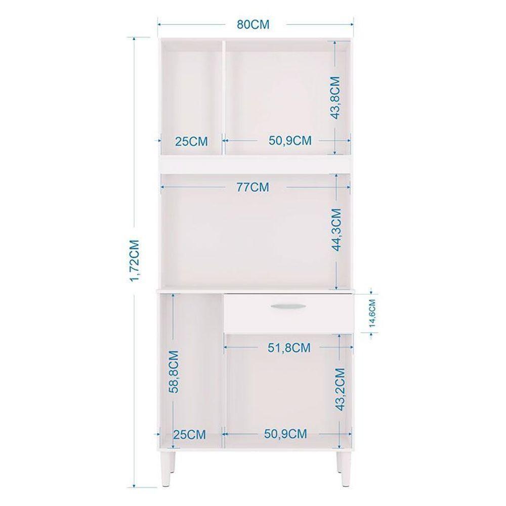 Cozinha Ambiente Kit Cassia 6 Portas Branco - Poquema - 2