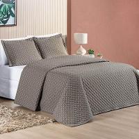 Cobre Leito Queen Ravena Bordado Micropercal 200 Fios 3 Peças - Camafeu - 1