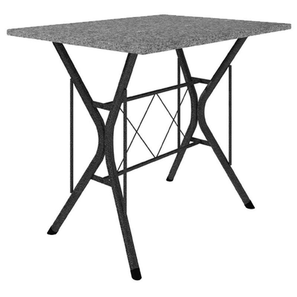 Mesa De Jantar Bruna 100x60 Cm Com Granito Ocre Itabira Com 4 Cadeiras 063 Preto - Artefamol - 6