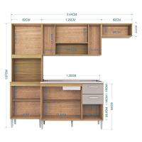 Cozinha Com Balcão De Pia Lavínia Damasco Off White - Poquema - 2