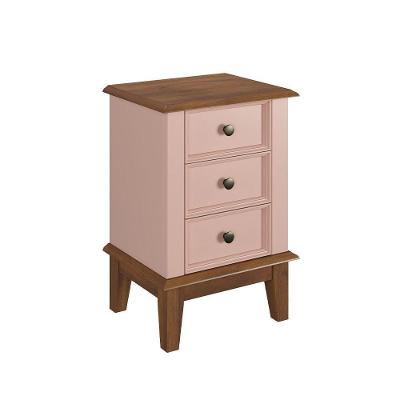Mesa De Cabeceira Madeira Maciça - Rosa