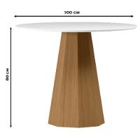 Mesa De Jantar 120x120 Cm Isis Com Vidro Ype Off White - New Ceval - 2