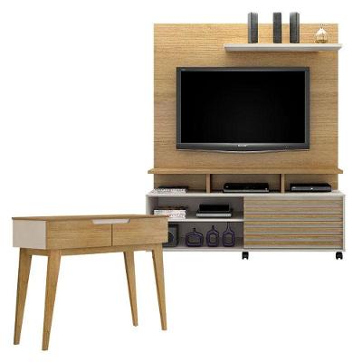Estante Home Theater Star E Aparador Bellíssima Cinamomo Off White - Valdemóveis