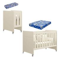 Berço Americano Evolution 4 Em 1 Areia Acetinado Com Colchão Mini E Colchão Americano Ortobom - 1