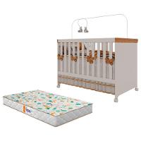 Berço Americano Mini Cama Antonella Off White Caramelo Com Colchão Gazin - Canaã - 1