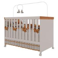 Berço Americano Mini Cama Antonella Off White Caramelo Com Colchão Gazin - Canaã - 6