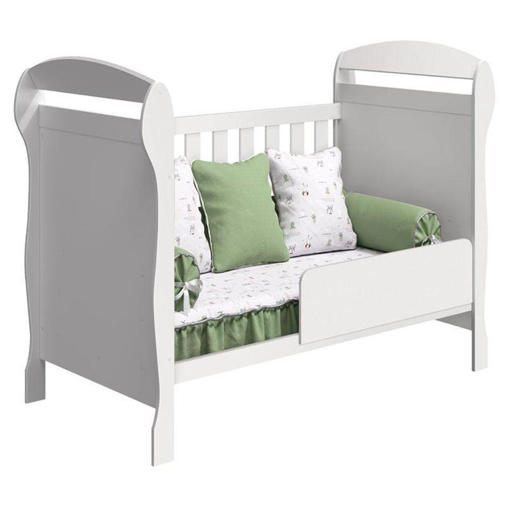 Berço Americano Danny E Guarda Roupa Infantil Ane Branco Brilho Com Colchão Gazin - Phoenix Baby - 3