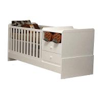 Berço Americano Multifuncional Selena Branco Brilho Com Colchão Gazin - Carolina Móveis