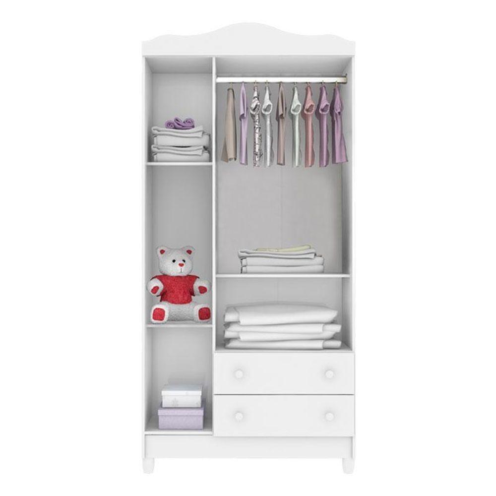 Berço Americano Mirelle E Guarda Roupa Infantil Ariel 3 Portas Branco Brilho - Carolina - 4