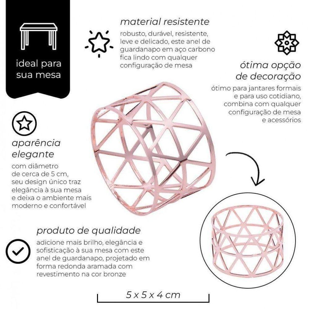 Kit Com 12 Anel De Guardanapo Egito Mimo Style Bronze - 7