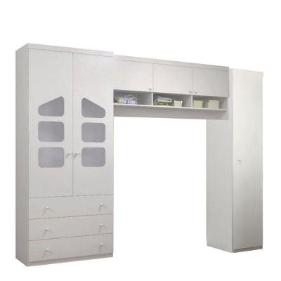 Guarda Roupa Infantil Modulo Eloisa Branco Brilho - Phoenix Baby