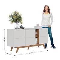 Aparador Buffet Ambiente Noronha Off White Matte Freijó - Colibri