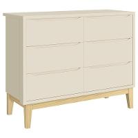 Cômoda Infantil 6 Gavetas Classic Areia Acetinado Com Pés Natural - Reller - 1