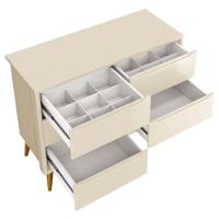 Cômoda Infantil 6 Gavetas Classic Areia Acetinado Com Pés Natural - Reller - 2