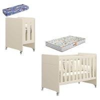 Berço Americano Evolution 4 Em 1 Areia Acetinado Com Colchão Mini E Colchão Americano Gazin - 1