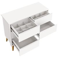 Cômoda Infantil 6 Gavetas Retrô Theo Branco Acetinado Com Pés Natural - Reller - 2