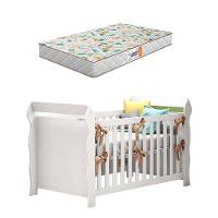 Berço Americano Lara Branco Brilho Com Colchão Gazin - Carolina - 1