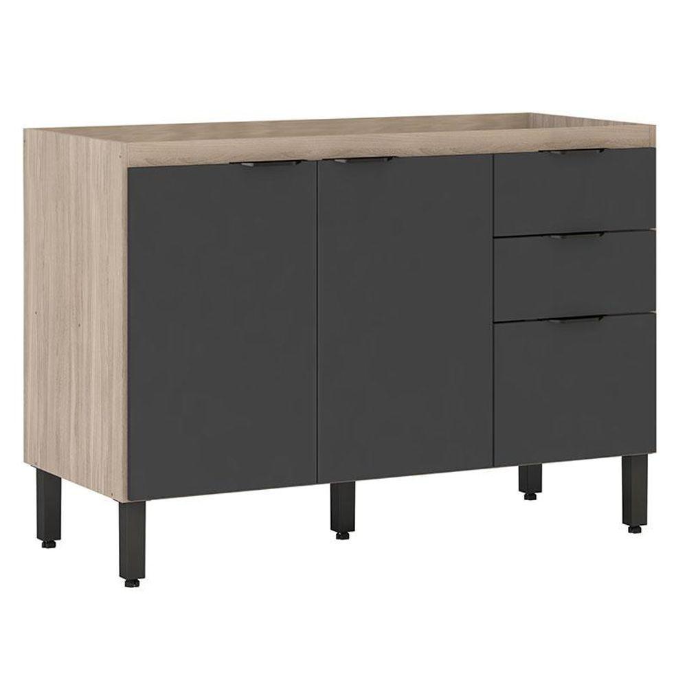 Balcão Para Pia Firenze 120 Cm Avena Grafito - Demóbile - 1