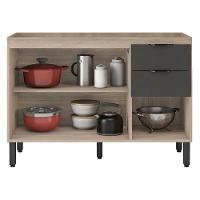 Balcão Para Pia Firenze 120 Cm Avena Grafito - Demóbile - 3