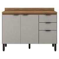 Balcão De Cozinha Firenze Com Tampo 120 Cm Amêndola Touch Nude Prime Tx - Demóbile - 1