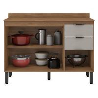 Balcão De Cozinha Firenze Com Tampo 120 Cm Amêndola Touch Nude Prime Tx - Demóbile - 2