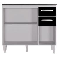 Balcão De Cozinha Ambiente Isadora Branco Preto - Poquema - 3