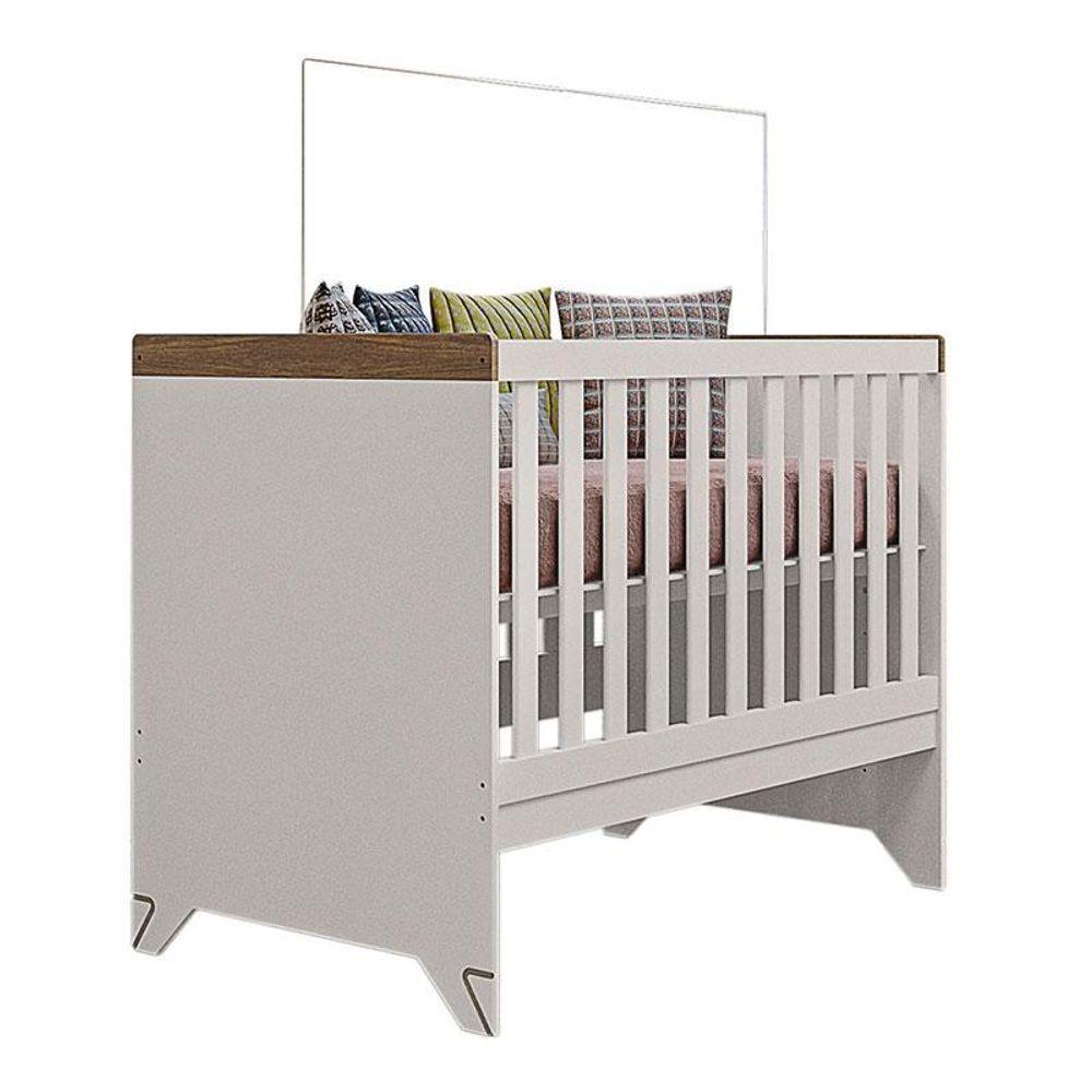 Berço Americano E Cômoda Retro Maya Off White Carvalho Com Colchão Gazin - Canaã - 6