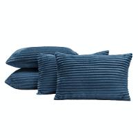 Kit 04 Almofadas Cheias Velvet Bariloche 60cm X 30cm - Azul - 1