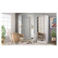 Sapateira Multiuso Grife Branco Com Espelho - Demóbile - 2