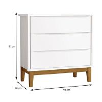 Berço Americano E Cômoda Gaveteiro New Classic Branco Com Pés Madeira E Colchão Gazin - Reller