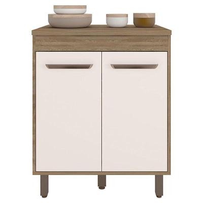 Balcão De Cozinha 2 Portas 70cm Carvalho Oak Off White - Poliman