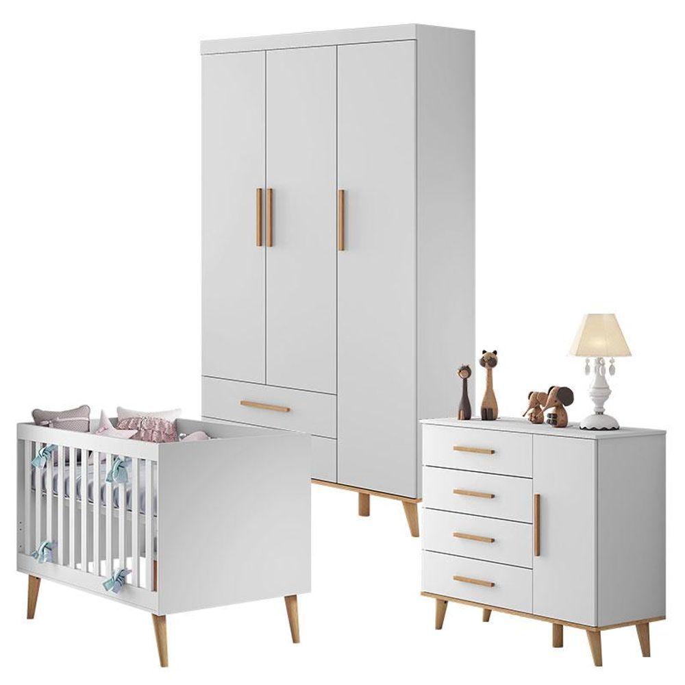 Quarto De Bebê Ludmila Branco Bétula - Carolina - 1