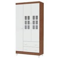 Quarto De Bebê Mariah 3p Com Berço Lila Branco Acetinado Amadeirado Com Colchão - Carolina - 3