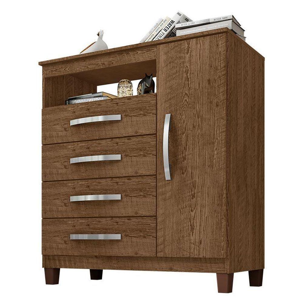 Guarda Roupa Casal Modena Com Espelho 6 Portas E Cômoda Sapateira Cannes Malbec - Incorplac - 4