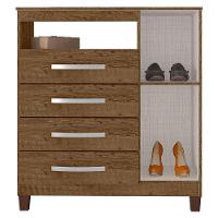 Guarda Roupa Casal Modena Com Espelho 6 Portas E Cômoda Sapateira Cannes Malbec - Incorplac - 5